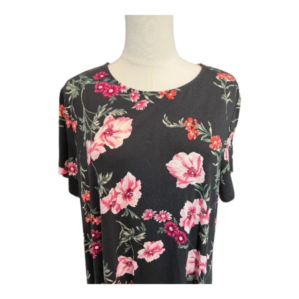 👗 EUC OLD NAVY Women’s Black Floral Knit Swing Dress Panther Swirl | Size XL - Picture 2 of 7